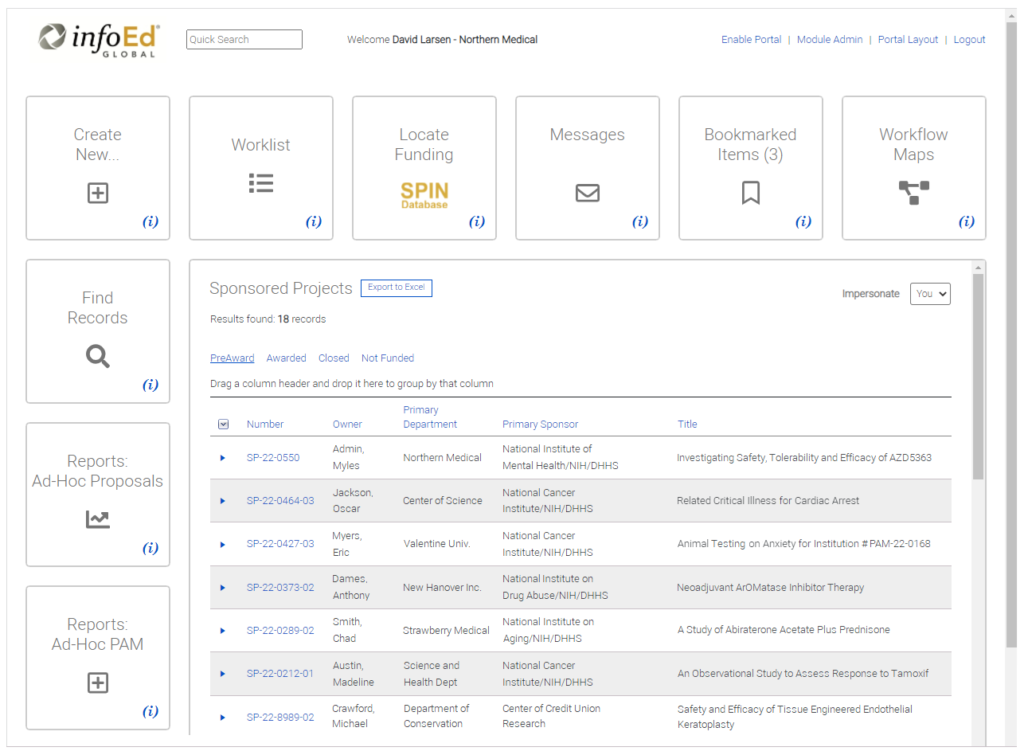 Pre-Awards Grants Management Software